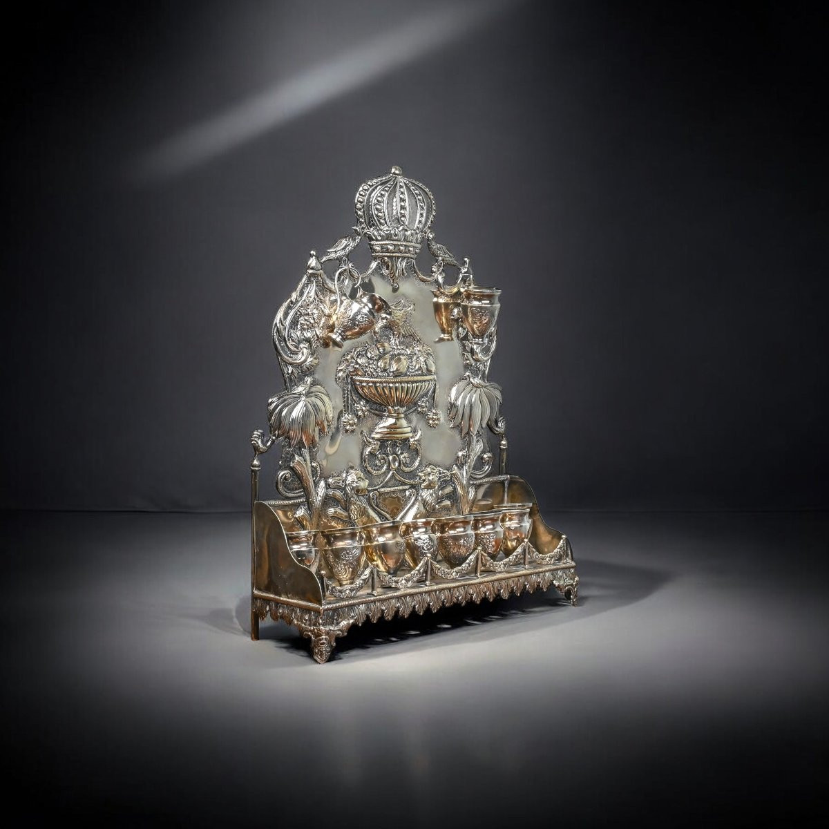 Lampe de Hanoukka en Argent - Pologne, XIXe siècle -photo-2